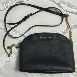 Michael Kors Emmy Crossbody in Black with Gold Hardware
